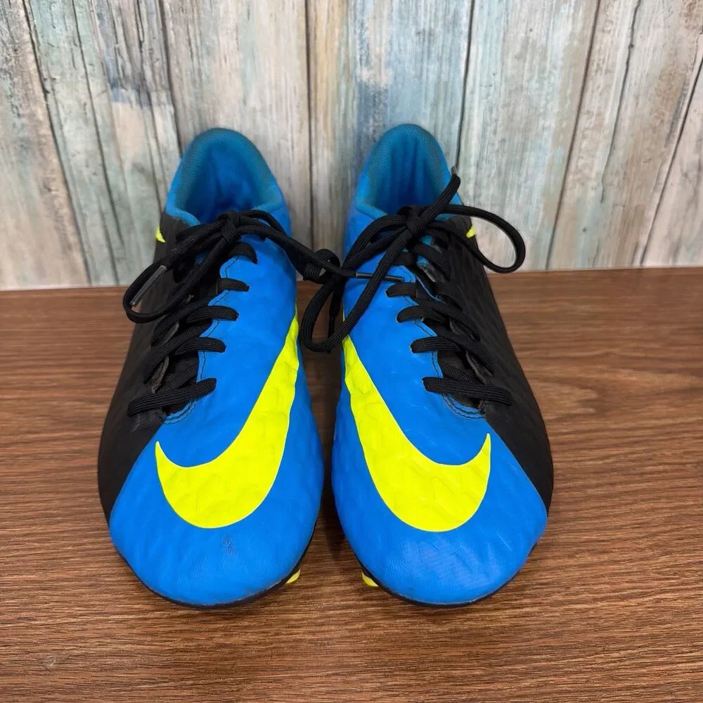 Nike Hypervenom Phade III FG Soccer Cleats Black Blue 852547-004 Mens Size 7.5